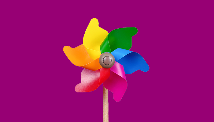 Multicolour pinwheel
