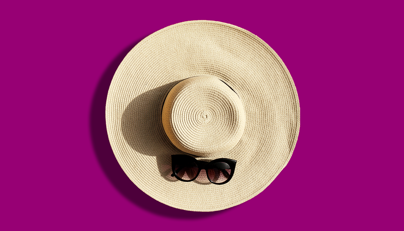 Floppy hat with sunglasses on trend