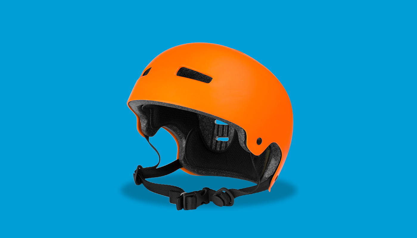 Orange helmet to protect your head